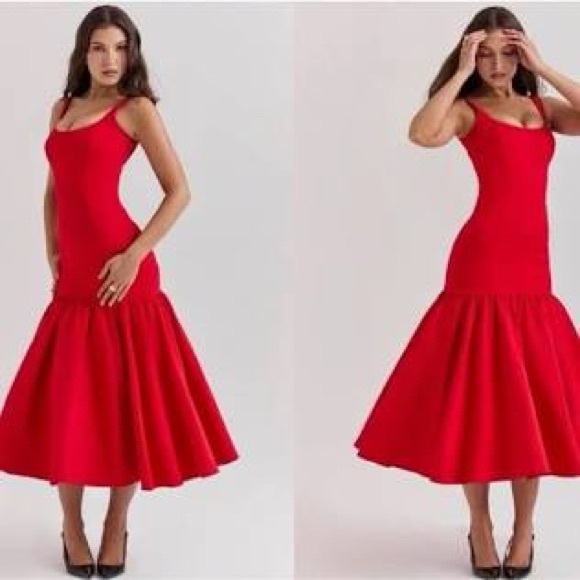 House of CB Dresses & Skirts - House of CB Vibrant Red Midi Dress
